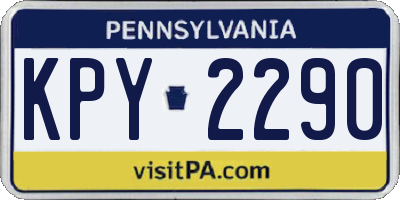 PA license plate KPY2290