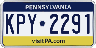 PA license plate KPY2291