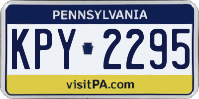 PA license plate KPY2295