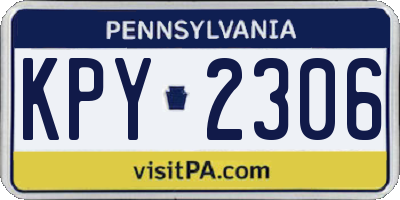 PA license plate KPY2306