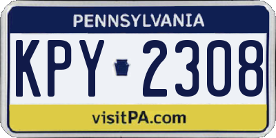 PA license plate KPY2308
