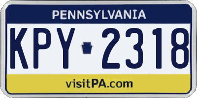 PA license plate KPY2318