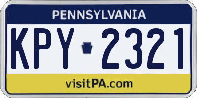 PA license plate KPY2321