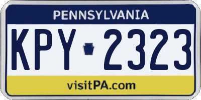 PA license plate KPY2323