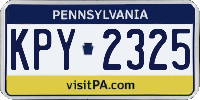 PA license plate KPY2325