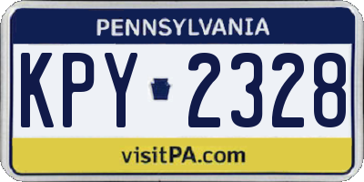 PA license plate KPY2328