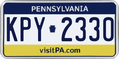PA license plate KPY2330