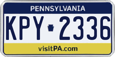PA license plate KPY2336
