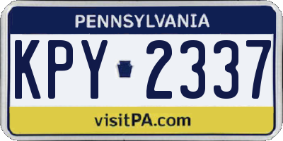 PA license plate KPY2337