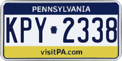 PA license plate KPY2338