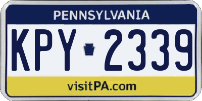 PA license plate KPY2339
