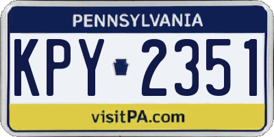 PA license plate KPY2351