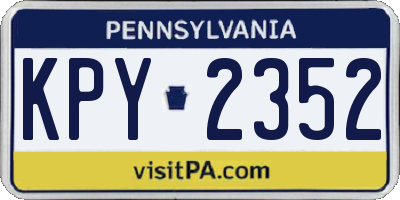 PA license plate KPY2352