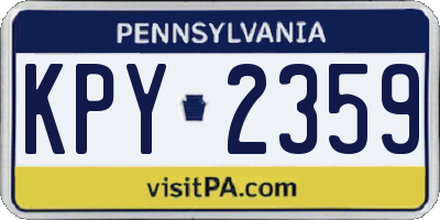 PA license plate KPY2359