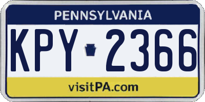 PA license plate KPY2366