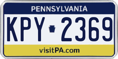 PA license plate KPY2369