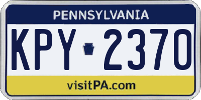 PA license plate KPY2370