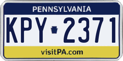 PA license plate KPY2371
