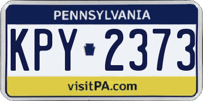 PA license plate KPY2373