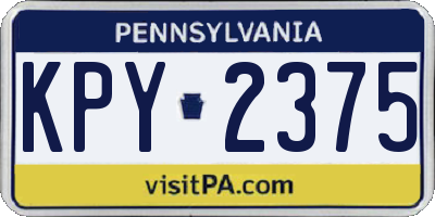 PA license plate KPY2375