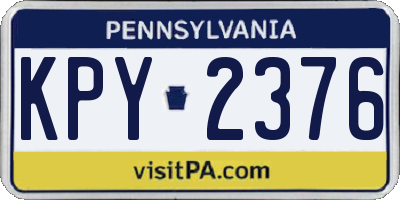 PA license plate KPY2376