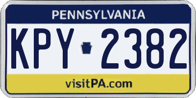 PA license plate KPY2382