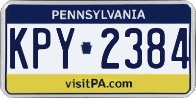 PA license plate KPY2384