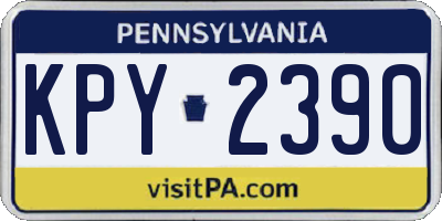 PA license plate KPY2390