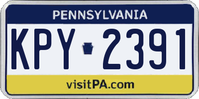 PA license plate KPY2391