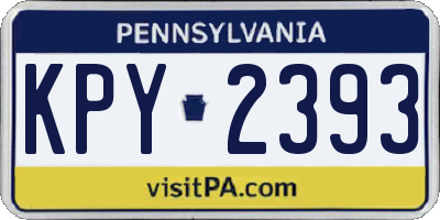 PA license plate KPY2393