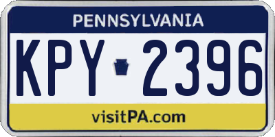 PA license plate KPY2396
