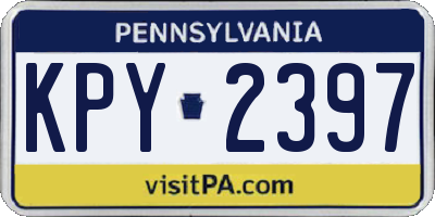 PA license plate KPY2397