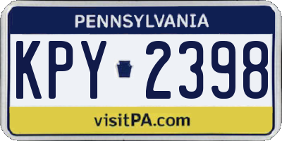 PA license plate KPY2398