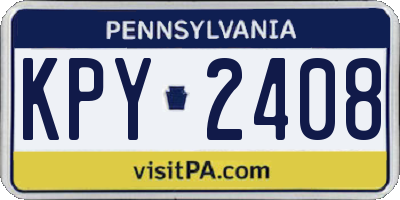 PA license plate KPY2408