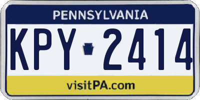 PA license plate KPY2414