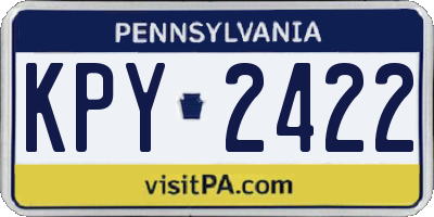 PA license plate KPY2422
