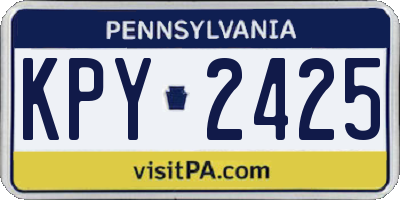 PA license plate KPY2425