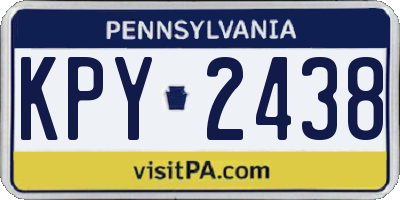 PA license plate KPY2438