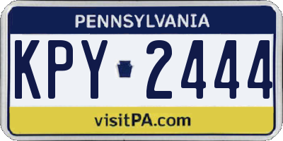PA license plate KPY2444