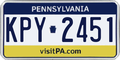 PA license plate KPY2451