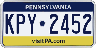 PA license plate KPY2452
