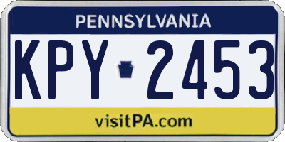 PA license plate KPY2453