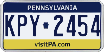 PA license plate KPY2454