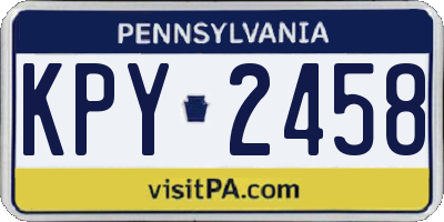 PA license plate KPY2458