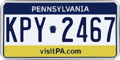 PA license plate KPY2467