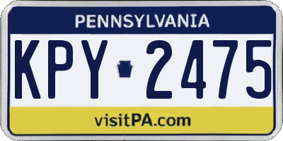 PA license plate KPY2475