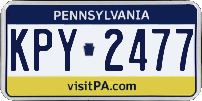 PA license plate KPY2477