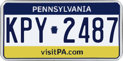 PA license plate KPY2487