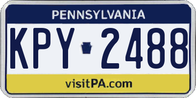 PA license plate KPY2488
