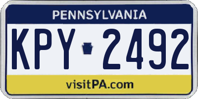 PA license plate KPY2492